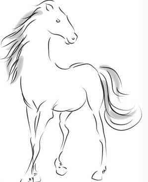 战马怎么画又简单又帅气，马怎么画