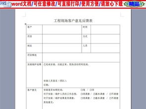 餐厅顾客意见反馈表模板，工作问题反馈表模板