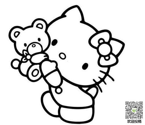 凯蒂猫简笔画 可爱，凯蒂猫简笔画彩色