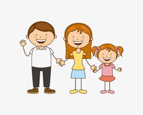 画一家人4人简笔画，画一家人4人两个女儿