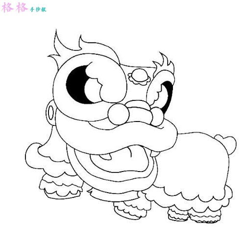 舞龙舞狮简笔画彩色，舞龙舞狮简笔画图片