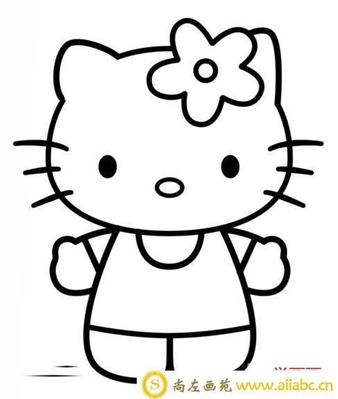 哈喽kitty简笔画
