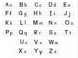 26个英文字母的大小写字母表