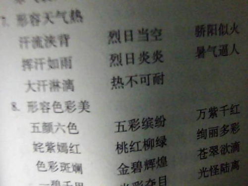 与天气有关的词语
