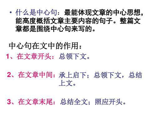 请问什么叫中心句?