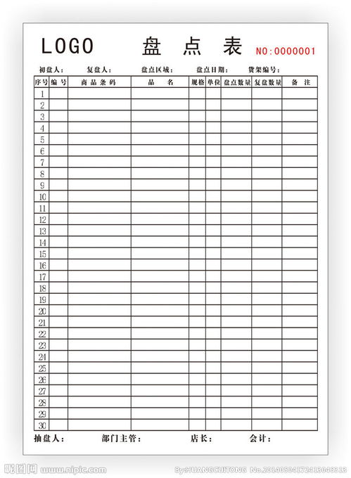 存货盘点表
