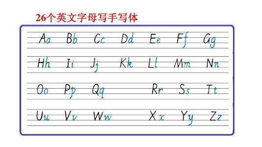英语字母表26个大小写
