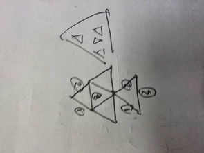 移动3根火柴,变成5个三角形。