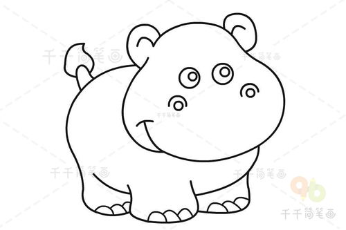 河马简笔画
