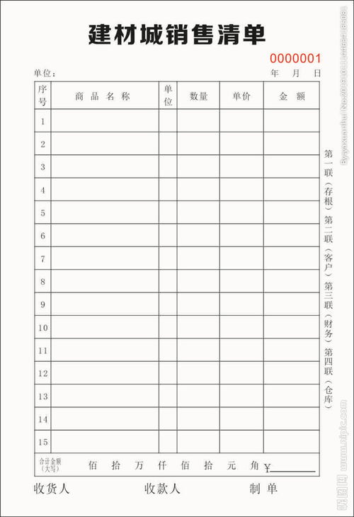销售清单是什么