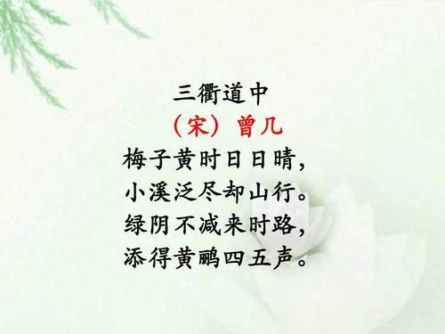 三衢道中的意思 诗意
