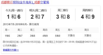 2018限号表

