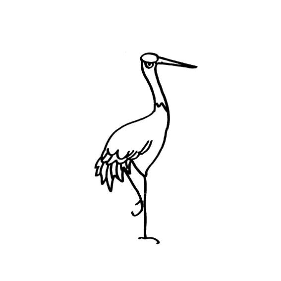 仙鹤简笔画
