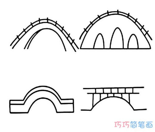 石拱桥简笔画
