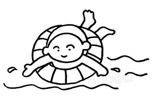 游泳的简笔画
