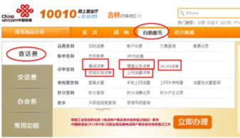 中国联通查话费
