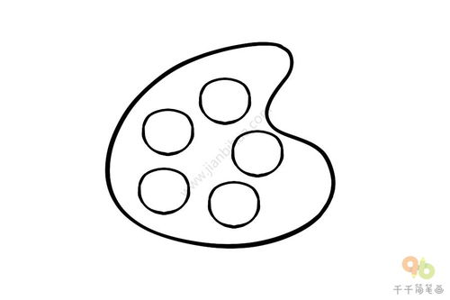 颜料盘简笔画 卡通，颜料盘简笔画简单