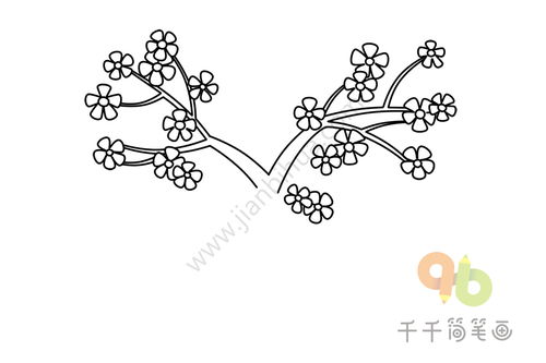 樱花树简笔画马克笔，樱花树简笔画 手绘