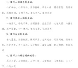 描写神态成语，描成语故事的四字词语