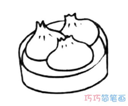 南翔小笼包简笔画，小笼包简笔画涂色