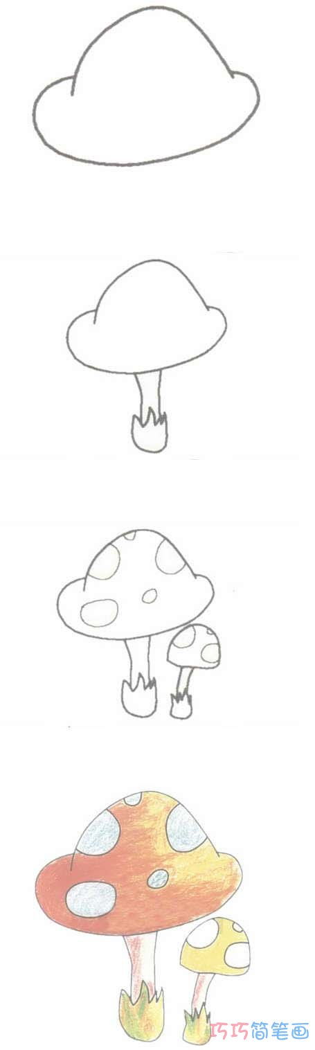 蘑菇怎么画