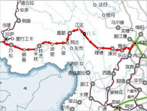 西藏高铁线路图，广州到西藏高铁