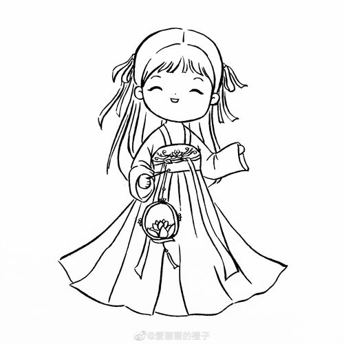汉服简笔画女齐胸，汉服简笔画女古风不带人