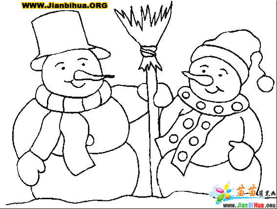 雪人的简笔画