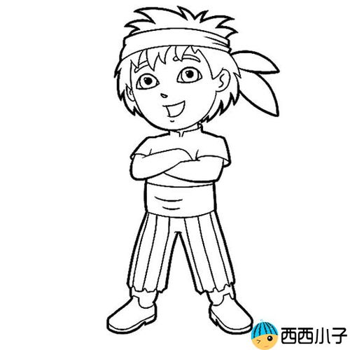 卡通男孩简笔画 人物，卡通男孩简笔画彩色