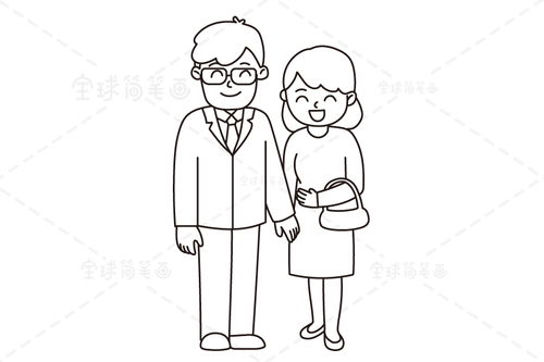 感恩父母简笔画，崇德向善尊敬父母简笔画