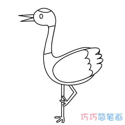 丹顶鹤简笔画步骤图