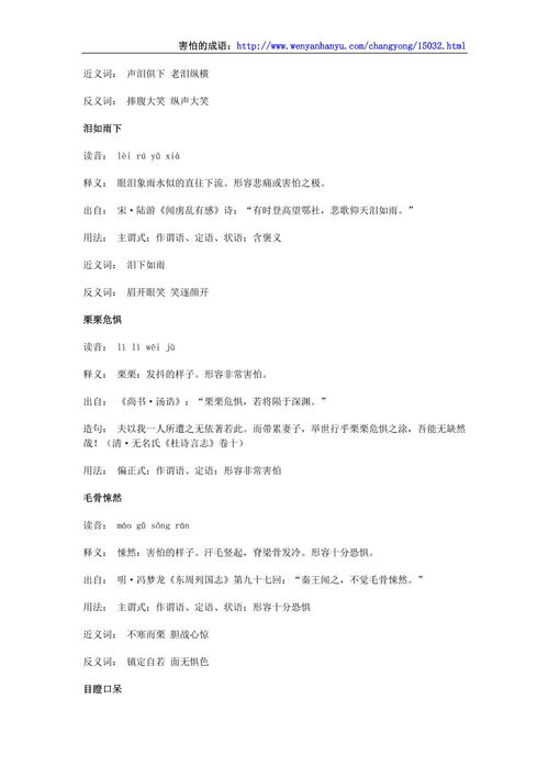 害怕的反义词是什么