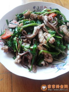 鱿鱼炒韭菜花的做法