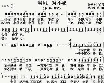 宝贝对不起歌词是什么歌，宝贝对不起歌词背景