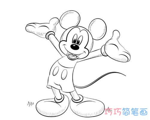 米老鼠简笔画简单，米妮简笔画