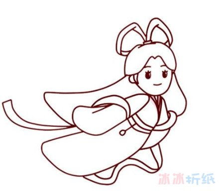 嫦娥简笔画简单又漂亮 飞天，嫦娥简笔画简单又漂亮奔月的影子