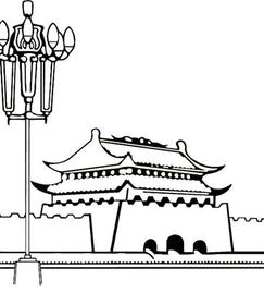 画北京天门简笔画图片大全，儿童简笔画北京天门简笔画