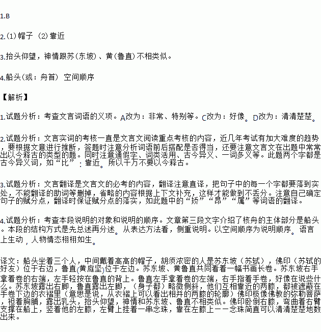 中峨冠而多髯者为东坡什么意思