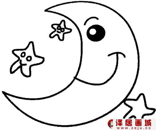 猴子捞月亮的简笔画，小兔子抱着月亮的简笔画