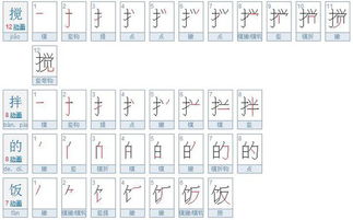 饭的笔顺笔画顺序