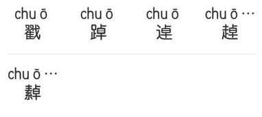 chuo的汉字有哪些的读音