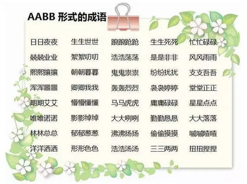 abcc式词语大全 成语，abcc式的成语100个