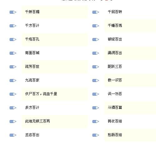 千什么百什么的成语四个字数字，千什么百什么的成语有哪一些
