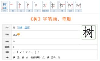 汉字树的笔画顺序，树的笔画顺序是什么写