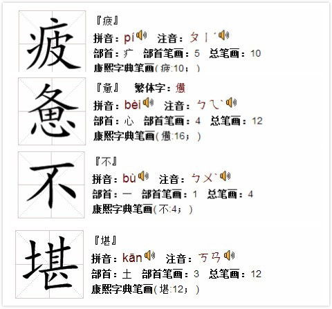 疲倦不堪的拼音和翻译，疲倦不堪的拼音加意思