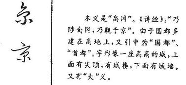 北京的“京”字能组成哪些词?