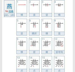 燕的笔画顺序