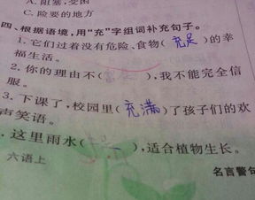 充组词二年级下册，充组词两个字