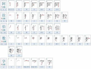 拉字的详细笔画顺序