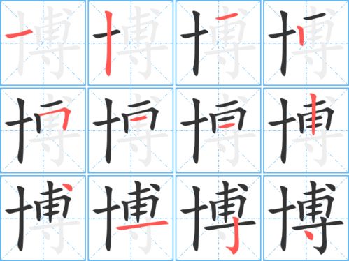 物字的笔顺怎么写呀，博字的笔顺视频教学